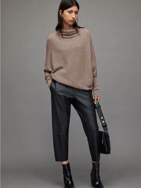 AllSaints Ridley Funnel Neck Wool Cashmere Sweater
